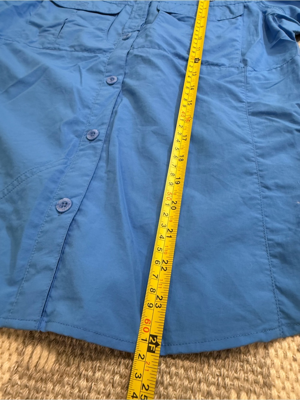 Columbia Women’s Size Medium PFG Omni-Shield Long Sleeve Fishing Shirt Blue - Picture 9 of 13